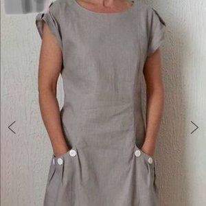 Grey linen dress/beach cover-up
